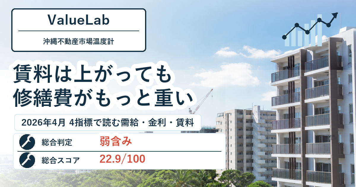 2026年4月の沖縄不動産市場温度計｜総合判定「弱含み」の背景と投資家への示唆