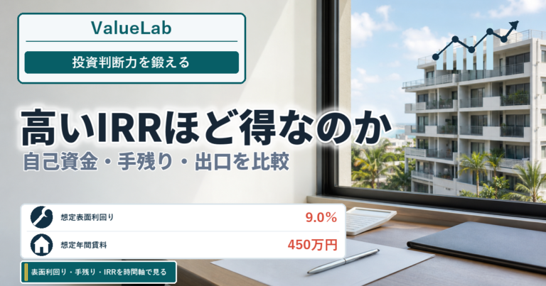 表面利回りは入口、手残りは保有中｜出口まで見る自己資金IRR