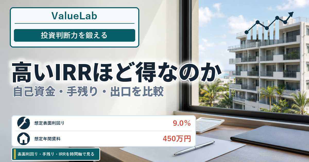 表面利回りは入口、手残りは保有中｜出口まで見る自己資金IRR
