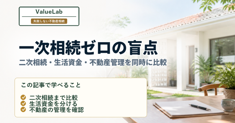 一次相続ゼロでも安心できない？｜二次相続が重くなる不動産相続の例