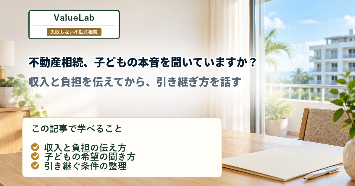 不動産相続、子どもの本音を聞いていますか？