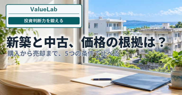新築と中古の価格の根拠を、購入から売却まで5つの条件で比べる投資判断記事